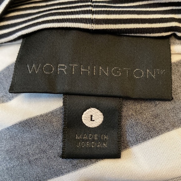 Worthington; Women’s sleeveless striped black, and white top; size large; - Picture 3 of 4